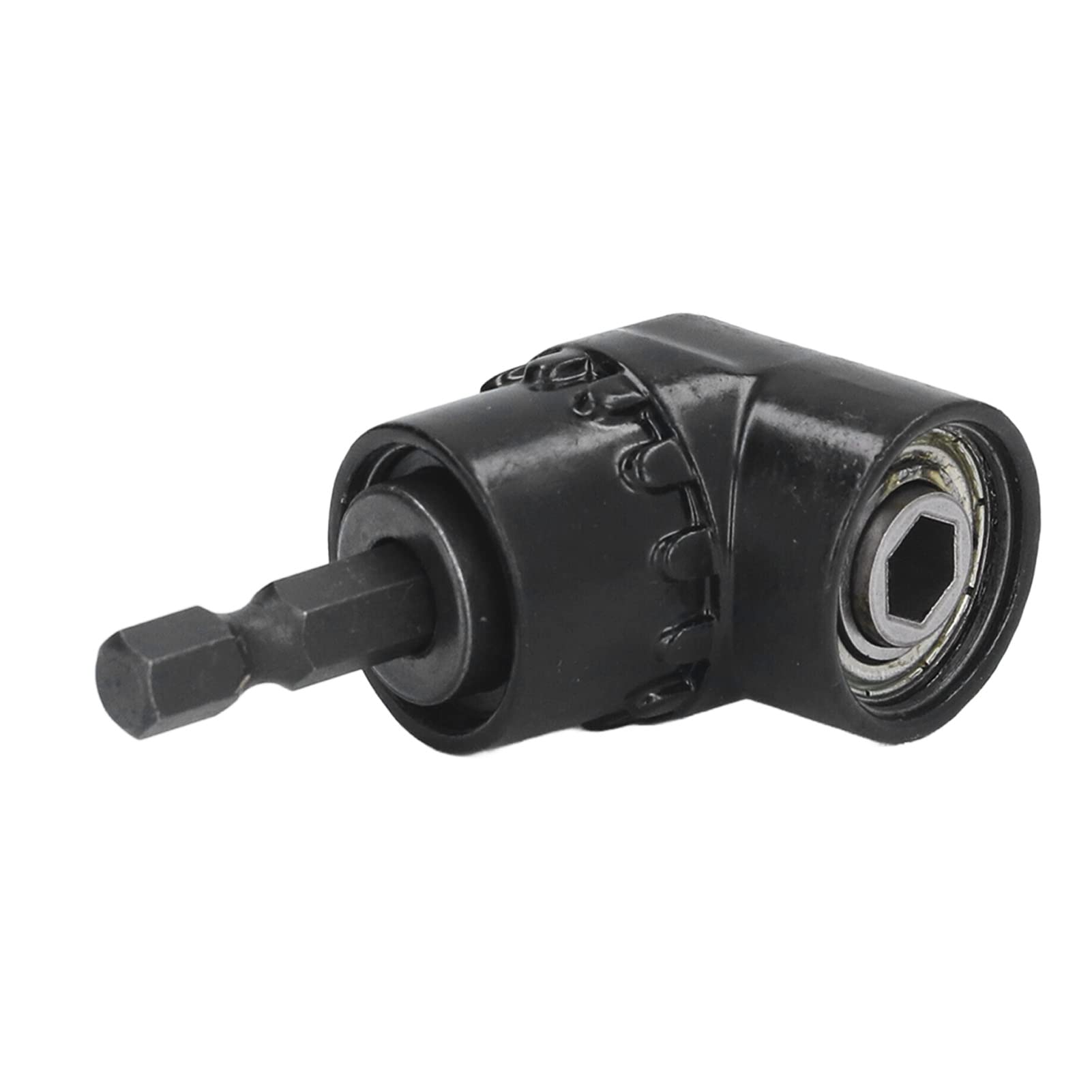Oumefar Right Angle Drill Adapter, Right Angle Drill Attachment 90 Degree Drill Adaptor Right Angle Drill Adapter Angled Bit Holder Attachment 1/4in Hex Shank