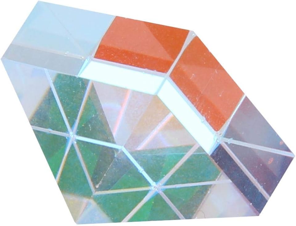 Optical Crystal Glass Prism, Colored Dispersion Prism Pyramid Triangular Prism K9 Optical Glass Lens for Teaching Light Spectrum Physics and Photo Photography Prism Art Decor(1)