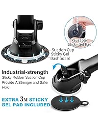 APPS2CAR Soporte magnético para teléfono móvil, universal, para salpicadero, parabrisas, ventosa de fuerza industrial, soporte para teléfono con brazo telescópico ajustable, 6 imanes fuertes