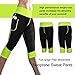 TrainingGirl Women Neoprene Sauna Leggings Sweat Shorts Weight Loss Workout Running Capris Slimming Compression Thermo Pants (Black-Green, L)