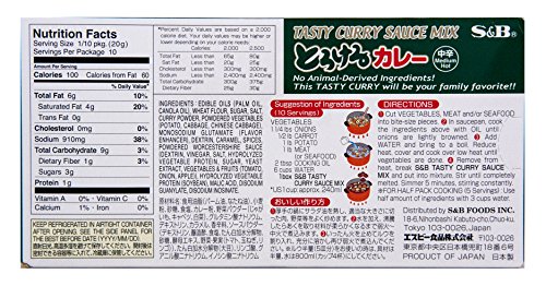 S & B Tasty Curry Sauce Mix, Med/Hot, 7-Ounce Units (Pack of 10)