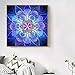 DIY 5D Diamond Painting by Number Kits Full Drill Rhinestone Embroidery Cross Stitch Pictures Arts Craft for Home Wall Decor,Geometric Blue Flower - 12x12inches