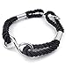 KONOV Mens Womens Rope Bracelet, Love Infinity Anchor Charm, Black Silver