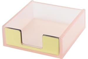 BUQOO Acrylic Sticky Note Holder, 3 x 3 Sticky Note Holder Memo Holder Paper Dispenser Organizer Sticky Notes Cube Holder for School Office Home Desk