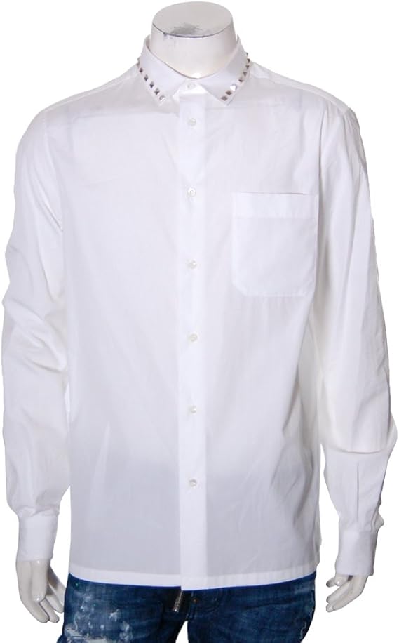 Amazon ヴァレンティノ Valentino ポプリンシャツ ロックスタッズ アンタイトルド Lv3ab77c32u 001 ホワイト 43 並行輸入品 シャツ 通販