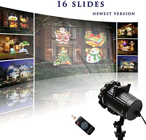 Party Light Projector 2017 Newest Version Bright Snowflake Projector Led Landscape Spotlight with 16 Slides Dynamic Lighting Landscape Light Show for Halloween, Birthday Party, Holiday Decoration