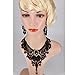 Prohouse Girls Black Flower Lace Gothic Lolita Pendant Choker Necklace Earrings Set