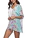 Women's Chiffon Floral Kimono Cardigan Open Front Beach Cover Up Tops Blouses Wrap Shawls