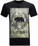 tees geek California Republic Camo Army Military Bear Men's T-Shirt - (XX-Large) - Black