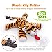 BabyHuggle Tiger Pacifier - Stuffed Animal Binky, Soft Plush Toy with Detachable Silicone Baby Dummy, Paci Clip Leash & Squeaky Sound. Teether Holder. Safe & Soothing Baby Shower Gift for Boys & Girls