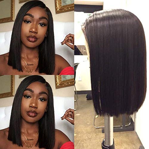Human-Hair-Lace-Front-13x4-Wigs-Bob-12-Inch-130-Density-Brazilian-Virgin-Human-Hair-Short-Bob-Wigs-Straight-Hair-Natural-Color