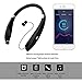 Bluetooth Headset, Wireless Pandawill 4.1 Bluetooth Headphones Retractable/Foldable Style Headset with Mic for iPhone Android Other Bluetooth Enabled Devices (Black)