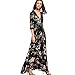 Yondcc Womens Bohemian Button Up Floral Print Beach Maxi Dresses
