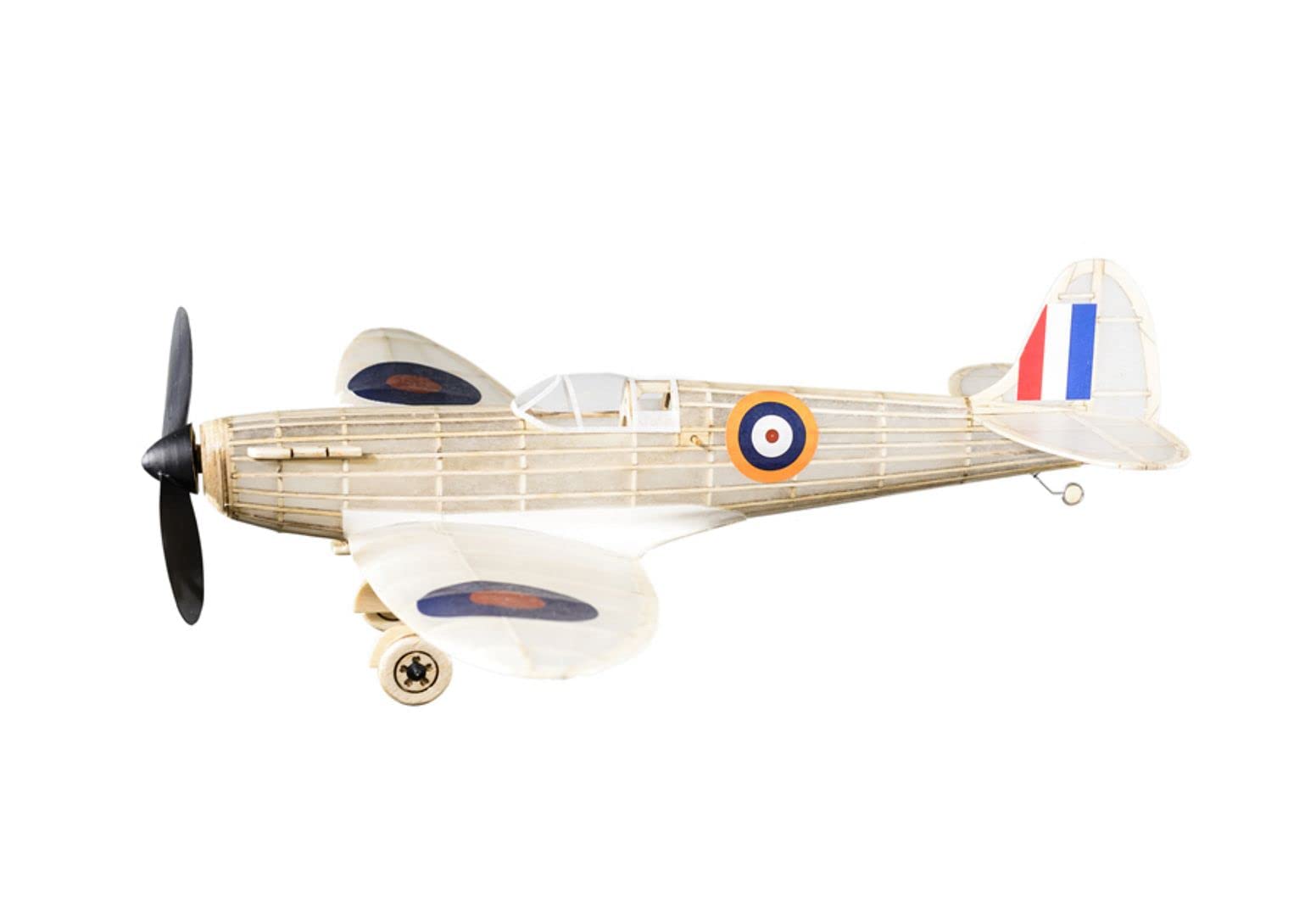 F&G Supplies Spitfire complete vintage model airplane rubber-powered balsa wood aircraft plane kit that really flies!