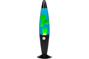 EDIER Magma Lamp, 16 Inch Black Motion Lamp Blue with Yellow Wax Relaxing Night Light for Adults Night Light for Home Office Decor Great Gift for Kids Women Girls Boys Birthday (One More Free Bulb)