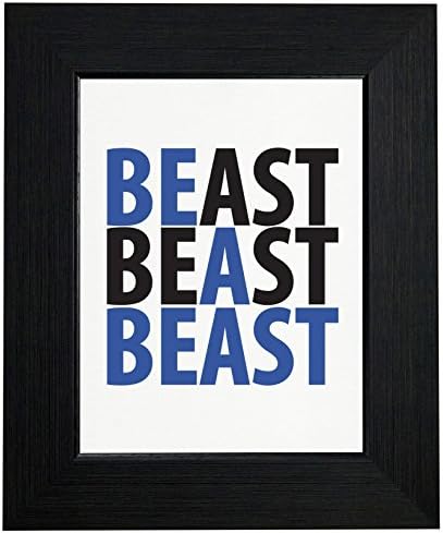 Be A Beast Weight Lifting Exercise Workout Framed Print Poster Wall or Desk Mount Options