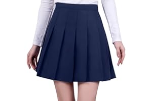 YEWSEA Pleated Mini Skirt High Waisted Tennis Skirts Skorts for Women Girls School Uniform Dress Cheer Skirt with Shorts,2T-4XL
