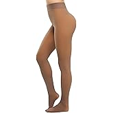 KBVOT Fleece Lined Tights Women Pantyhose Leggings Sheer Warm Thermal Thick Fake Translucent Tights for Winter