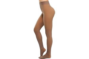 KBVOT Fleece Lined Tights Women Pantyhose Leggings Sheer Warm Thermal Thick Fake Translucent Tights for Winter