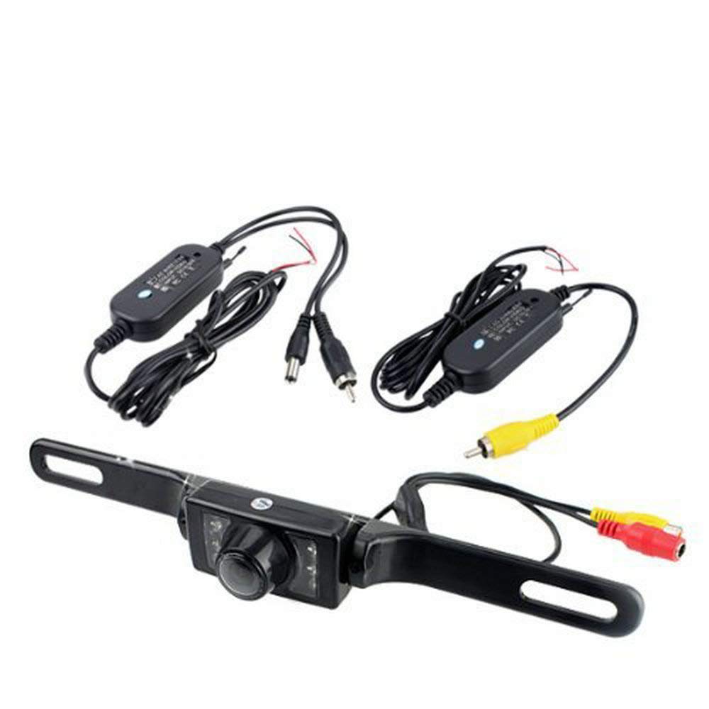 BW 2.4G Wireless Car License Mount Rear View Backup Camera 7 IR LED Night Vision with Transmitter & Receiver (Waterproof Ip67 / Color Cmos / 135 Degree Viewing Angle/Distance Scale Line)