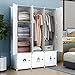 KOUSI Dresser Small Closet Wardrobe Drawer Storage for Clothes Small Wardrobe Storage for Small Spaces Clothes Storage Dresser, Capacious Customizable, White, (White, 12 Cubes)