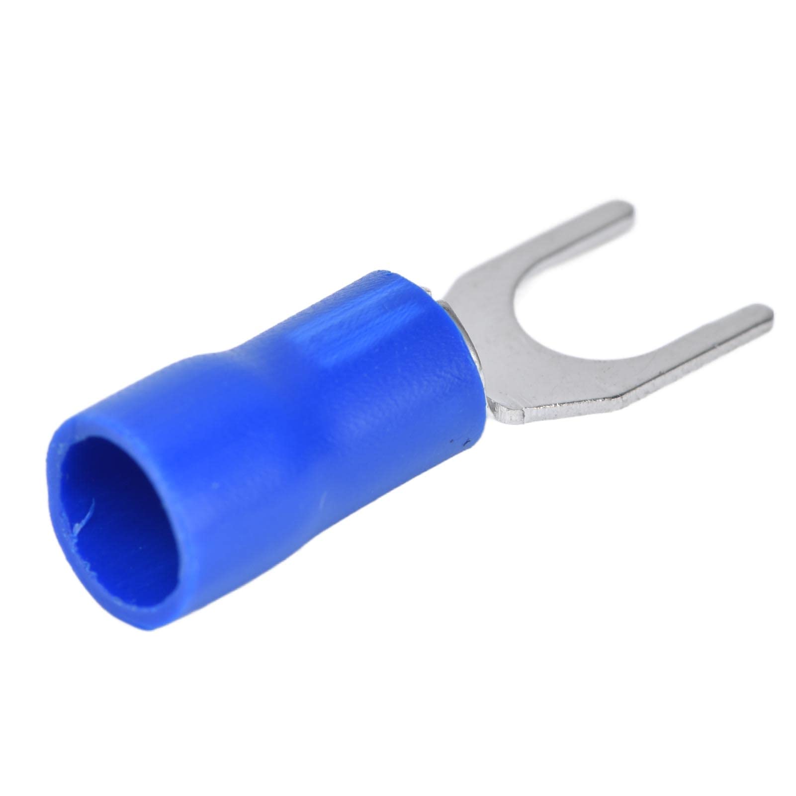50Pcs Fork Terminals Insulated Spade U Type Wire Connectors 12-10AWG 4-6mm² Cable Crimp Electrical Crimp Terminal SV5.5-6 Blue
