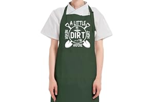 DYJYBMY A Little Dirt Never Hurt Anyone Funny Gardening Apron for Women, Gardening Aprons for Gardener Florist, Plant Lover Gift for Grandma, Sister, Aunt, Gift for Gardener, Mother's Day Gift