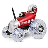 Sharper Image Premium Turbo Tumbler 27 MHz Children’s Remote Control Spinning 360° Rally Car Toy for Boys/Girls, Stunt RC Race Truck with Driver, RED