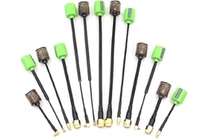 SPARKHOBBY RHCP/LHCP 5.8G 2.8dBi Mini FPV Antenna SMA/RP-SMA/MMCX-Straight/MMCX-Angle/UFL for RC Transmitter Receiver Drones DIY(R 100mm MMCX-S Black)