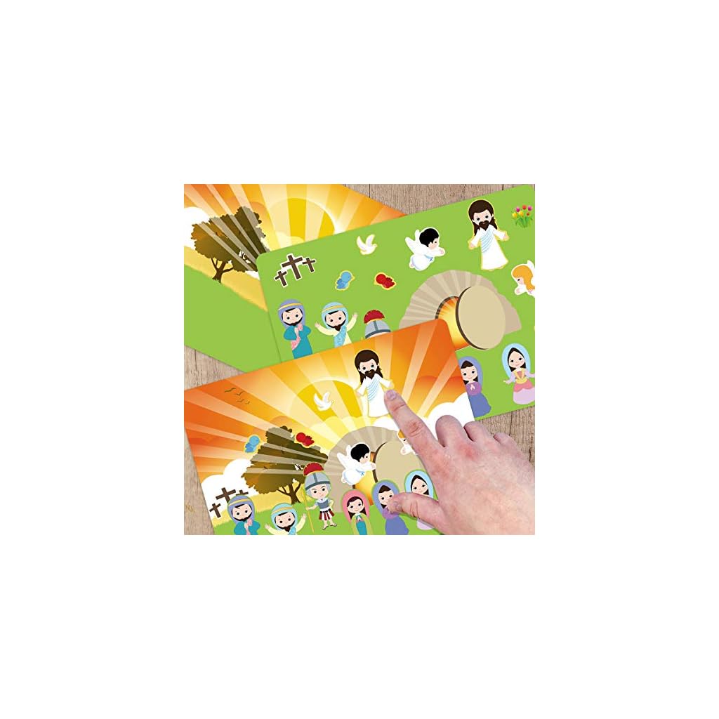 Craft County DIY Oster-Sticker Szenen Set – 12 Hintergründe & 12 Bögen, Bastelspaß Für Kinder Zu Ostern