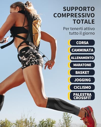 CAMBIVO 2 Pairs Compression Calf Compression Socks for Running, Fitness, Sports, Football, Cycling, Circulation, Varicose Veins