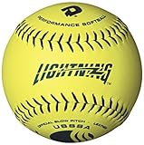 DeMarini Lightning USSSA Women's Classis W Series Slowpitch Leather Softball (12-Pack), 11-Inch, Optic Yellow