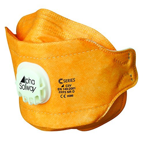 C-Series C3V - FFP3 NR D Twin Fold Valved Disposable Dust Mask Respirator - Orange by C-Series