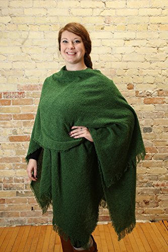 Wool Ruana Shawl Kerry Woollen Mills Kelly Green Irish Made