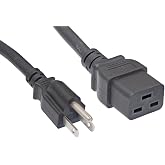 Cablelera NEMA 5-15P to IEC 320 C19 Power Cord Extension, 14AWG, 15A 125V, 6ft