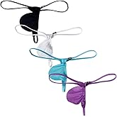 COMLIFE Men's Breathable Ice Silk Big Pouch T-Back Thong Sexy Low Rise Underwear