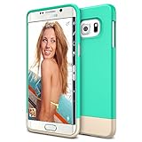 Galaxy S6 Edge Plus Case, Maxboost [Vibrance Series] for Samsung Galaxy S6 Edge+ 2015 Protective Soft-Interior Scratch Protection [Slider Style] - Turquoise/Champagne Gold