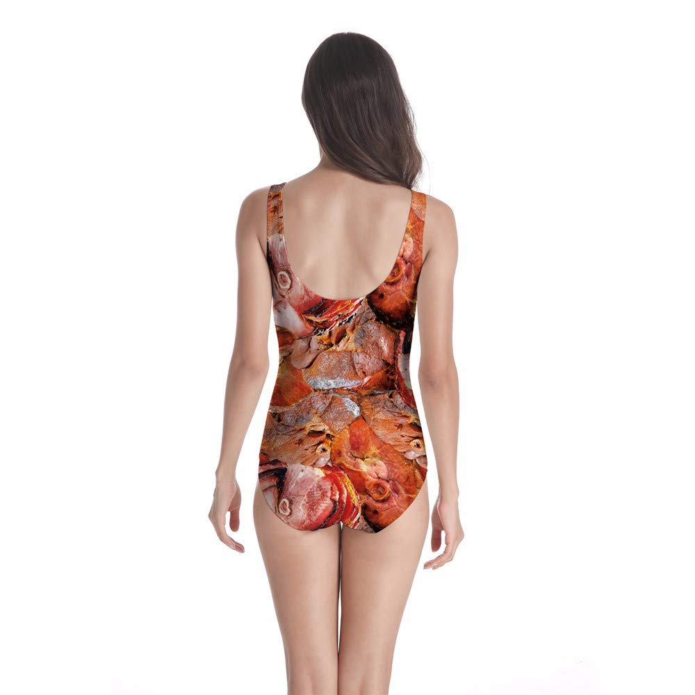 Women Swimwear 1 Piece Swimsuit 3d Beef Printed Zip Back Slim Fit Spa Sunscreen Casual Flattering Beach Comfortable Bathing Suit Wetsuit S Xl Fashion Clothing Shoes Jewelry Shamsmed Com