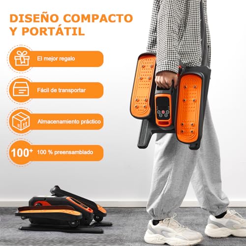 Rabbitstorm Maquina Eliptica Electrica, Maquina para Pedalear con Control Remoto, Almohadilla Antideslizante, Correas para Los Pies, 12 Velocidades, para del Escritorio en el Hogar y la Oficina