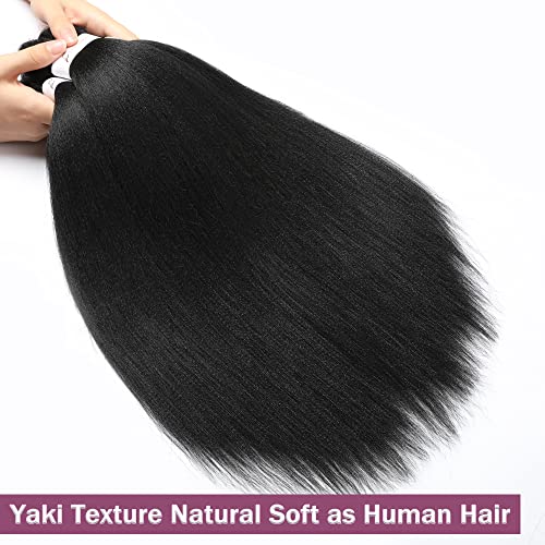 Easy Braid Pre stretched Braiding Hair 14 Inch 3Packs Black Hair Products for Natural Hair Kanekalon Braiding hair Pre stretched Hot Water Setting Box Braid Crochet Hair Extensions (14 Inch,1B#)