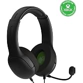 PDP Gaming AIRLITE Xbox Headset with Noise-Cancelling Microphone, Licensed Microsoft Series X|S, Xbox One Accessories, PC/Windows 10/11, Lightweight Wired Power Stereo headphones - Black