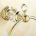 OWOFAN Crystal-Series Brass Towel Ring Glass Tissue Holder Wall Mounted,Gold Finished HK-23