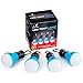 MalloMe Camping Tent Lantern Bulb Lights - 4 Pack Blue - Portable Camp LED Lamp For Fishing Hiking Emergency - Battery Powered Includes 12 AAA