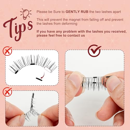 Magnetic Eyelashes, Higu clace Magnetic Eyelashes with Applicator, Natural Looking, No Eyeliner, No Glue Needed (Black AB1)