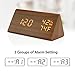 OCT17 Wooden Alarm Clock, Smart LED Digital Clock for Bedroom/desks, Upgraded with Time Temperature, Adjustable Brightness and Voice Control, Humidity Displaying - Brown