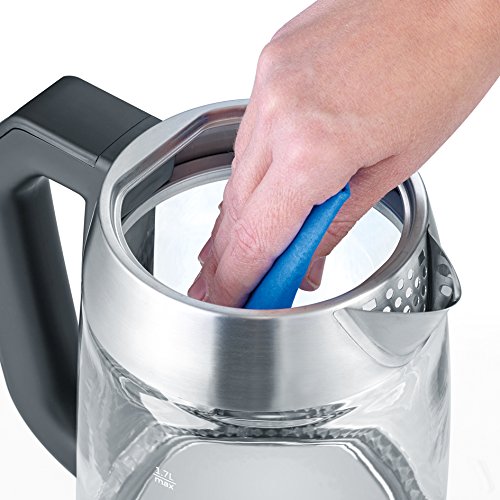 SEVERIN Glas Tee- und Wasserkocher, Teekocher mit einstellbarer Temperatur und Ziehzeit, Glas Wasserkocher mit voreingestellten Teeprogrammen, 3.000 W, Edelstahl, WK 3479 – Bild 6