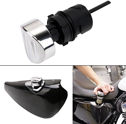Chrome Deep Cut Pop-Up Oil DipStick for Harley Sportster XL 883 1200 48 2004-2016 (Chrome)