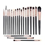 Unimeix 20 Pcs Pro Makeup Set Powder Foundation Eyeshadow Eyeliner Lip Cosmetic Brushes (Coffe) ...