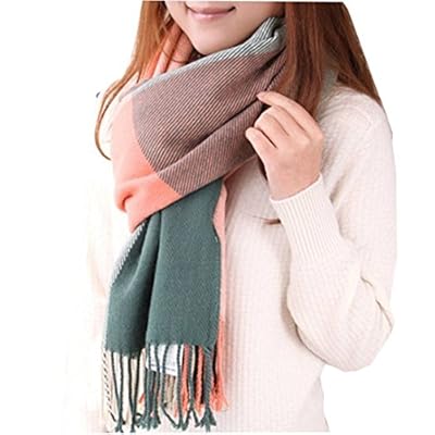 Women's Scarf, Fashion Long Shawl Big Grid Winter Warm Lattice Large Cashmere Scarf