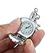 uxcell Turtle Pendant Hunter Case Fob Clock Quartz Mini Key Ring Watch Silver Tone